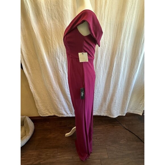NWT Lulus Womens Maxi Dress Size M Song‎ of Love Magenta Pink Off-The-Shoulder - Picture 9 of 16